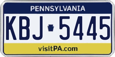 PA license plate KBJ5445