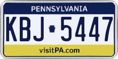 PA license plate KBJ5447