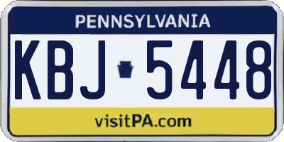 PA license plate KBJ5448