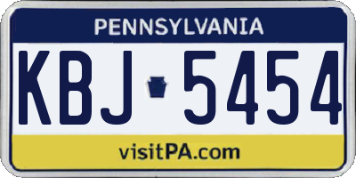 PA license plate KBJ5454