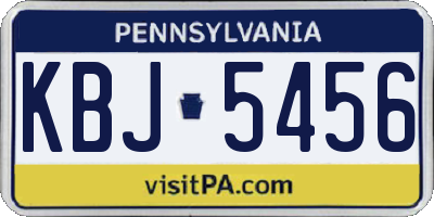PA license plate KBJ5456