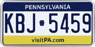 PA license plate KBJ5459