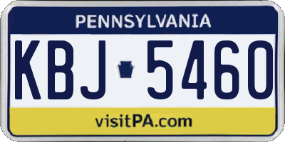 PA license plate KBJ5460
