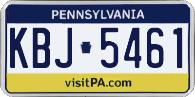 PA license plate KBJ5461