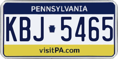 PA license plate KBJ5465