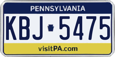 PA license plate KBJ5475