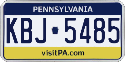 PA license plate KBJ5485