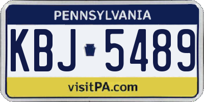 PA license plate KBJ5489