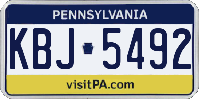 PA license plate KBJ5492