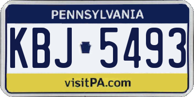 PA license plate KBJ5493