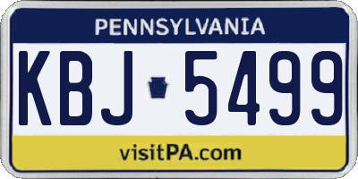PA license plate KBJ5499