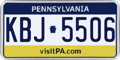 PA license plate KBJ5506