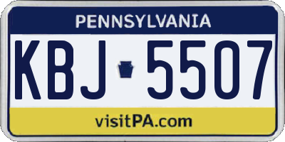 PA license plate KBJ5507
