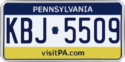 PA license plate KBJ5509