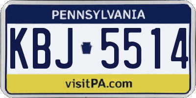 PA license plate KBJ5514