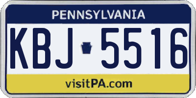 PA license plate KBJ5516