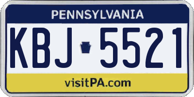 PA license plate KBJ5521
