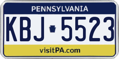 PA license plate KBJ5523