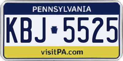 PA license plate KBJ5525