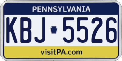 PA license plate KBJ5526
