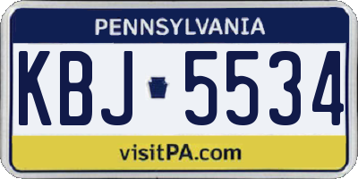 PA license plate KBJ5534
