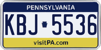 PA license plate KBJ5536