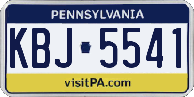 PA license plate KBJ5541