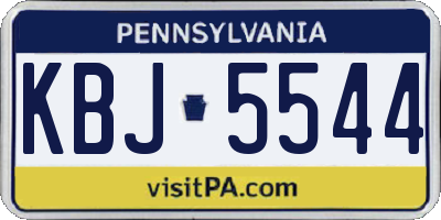 PA license plate KBJ5544