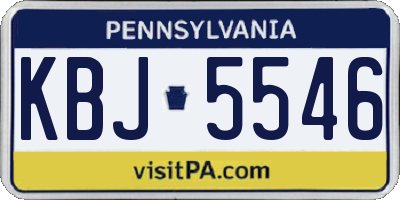 PA license plate KBJ5546