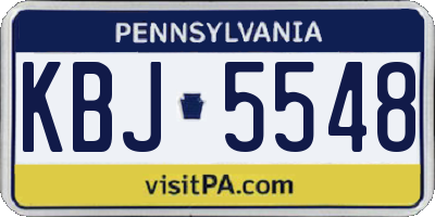 PA license plate KBJ5548