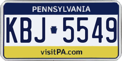 PA license plate KBJ5549