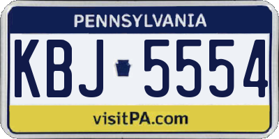 PA license plate KBJ5554