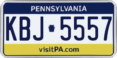 PA license plate KBJ5557