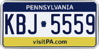 PA license plate KBJ5559