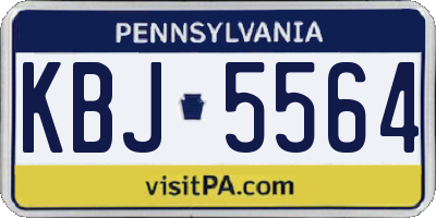 PA license plate KBJ5564