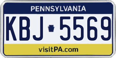 PA license plate KBJ5569