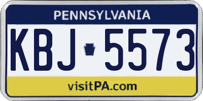PA license plate KBJ5573