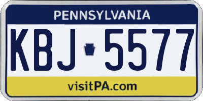 PA license plate KBJ5577