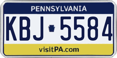 PA license plate KBJ5584