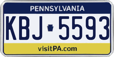 PA license plate KBJ5593