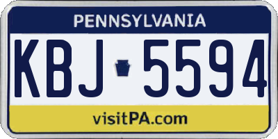 PA license plate KBJ5594