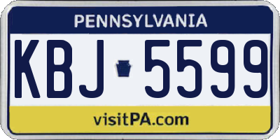 PA license plate KBJ5599