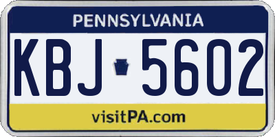 PA license plate KBJ5602