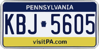 PA license plate KBJ5605