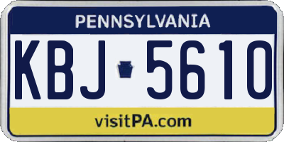 PA license plate KBJ5610