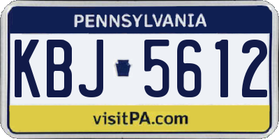 PA license plate KBJ5612