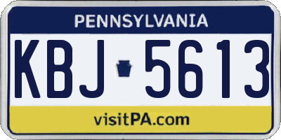 PA license plate KBJ5613