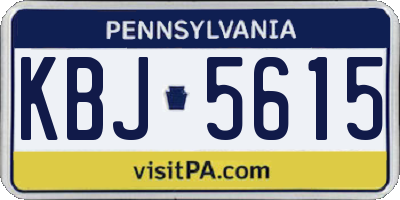 PA license plate KBJ5615