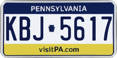 PA license plate KBJ5617