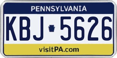 PA license plate KBJ5626